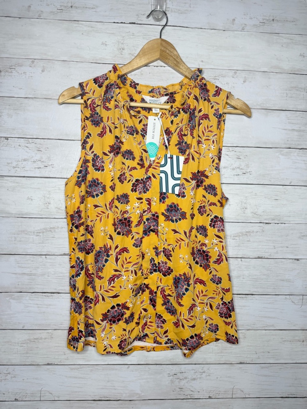 Stitch Fix Market & Spruce Orlee Mixed Material Sleeveless Top Tank size large - Picture 2 of 6